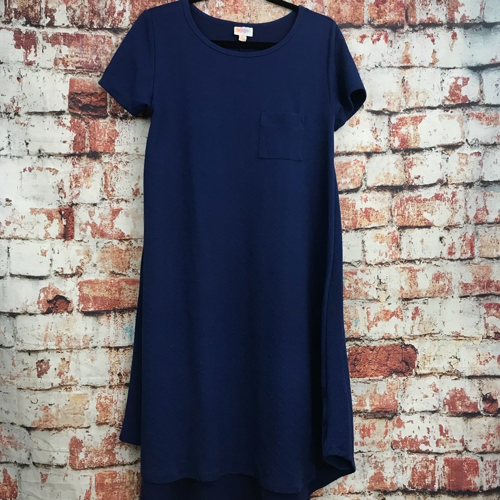 Lularoe Carly solid blue dress
